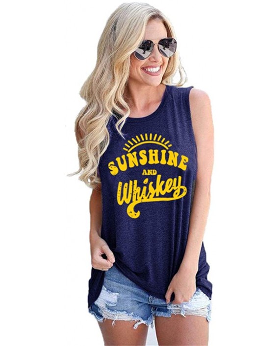 Women Casual Sleeveless Letter Print Drinking Party Tops T-Shirt Summer Beach Vest Dark Grey X-Large at Women’s Clothing store