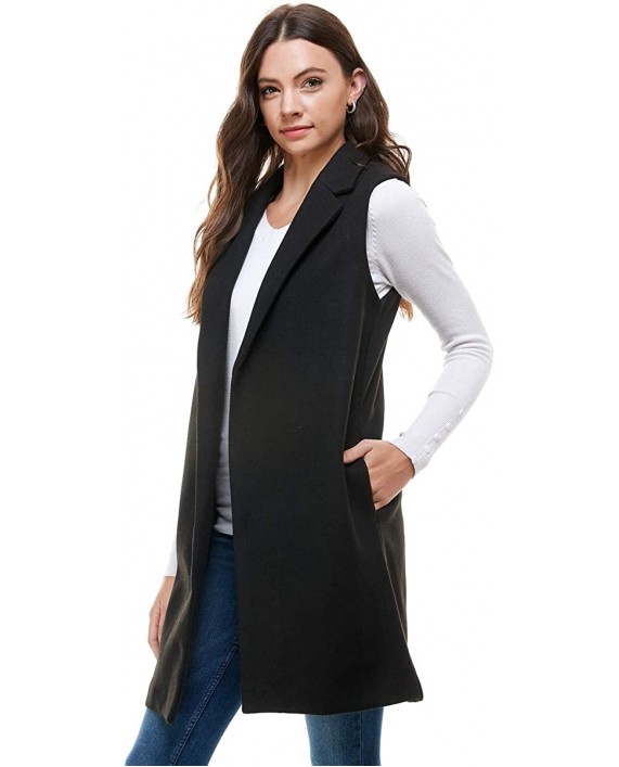 Womens Woven Longline Sleeveless Vest - Duster Midi Length Winter Chic at Women’s Clothing store