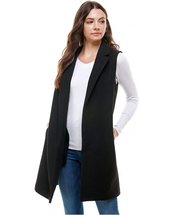 Womens Woven Longline Sleeveless Vest - Duster Midi Length Winter Chic at Women’s Clothing store