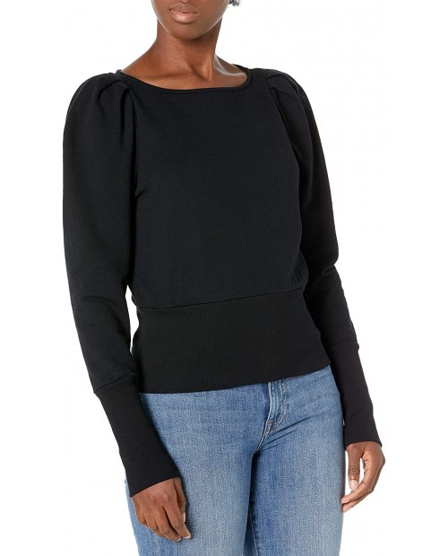 AG Adriano Goldschmied Women's Walker Vintage Fit Puff Sleeve Sweatshirt at Women’s Clothing store