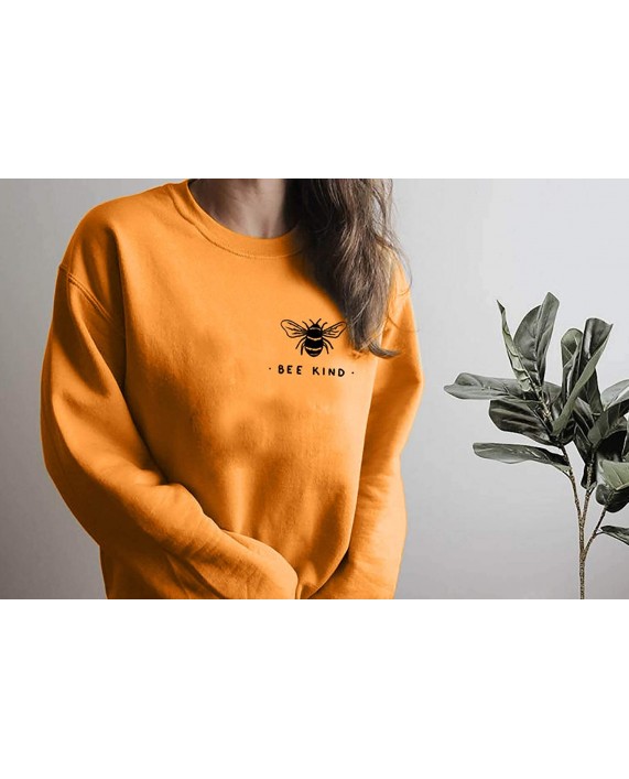 Be Kind Sweatshirts Pullover Women Bee Graphic Shirt Inspirational Teacher Fall Tops Loose Blouses size XXL Yellow at Women’s Clothing store