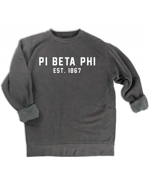 Comfort Colors Pi Beta Phi est. 1867 Sweatshirt | Sorority Sweatshirt Medium Grey at  Women’s Clothing store