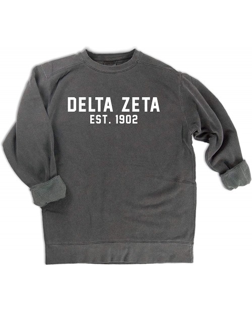 Delta Zeta est. 1902 Sweatshirt Sorority Comfort Colors Sweatshirt at Women’s Clothing store