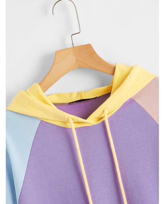 DIDK Women's Casual Long Sleeve Colorblock Drawstring Hoodie Sweatshirt at Women’s Clothing store