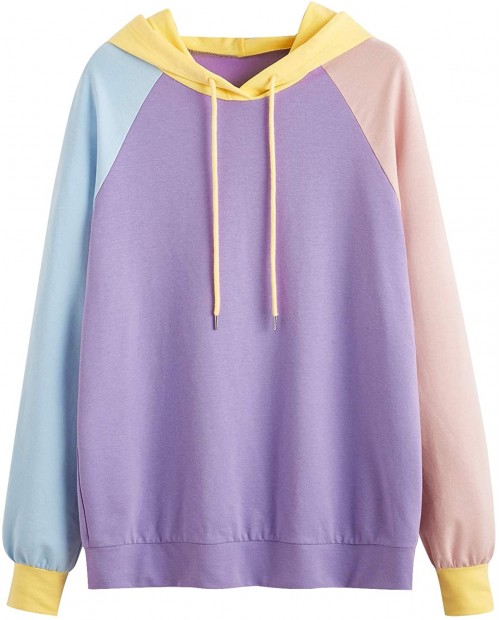 DIDK Women's Casual Long Sleeve Colorblock Drawstring Hoodie Sweatshirt at  Women’s Clothing store