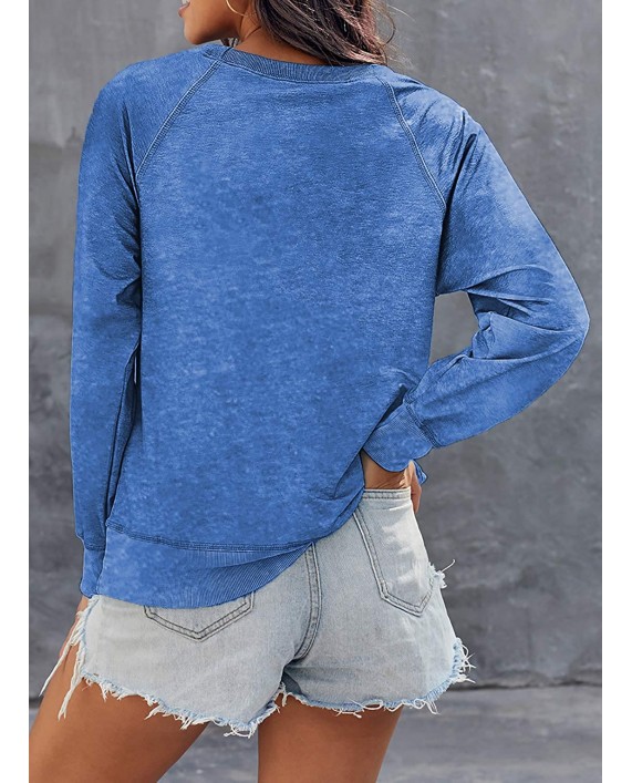 Dokotoo Womens Simple Crewneck Long Sleeve Casual Thin Pullover Sweatshirts Tops Shirts at Women’s Clothing store