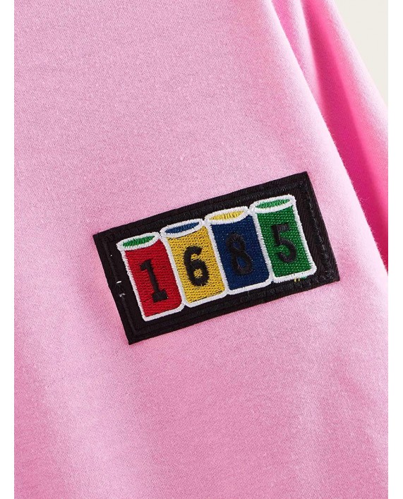 Floerns Women's Colorblock Letter Print Long Sleeve Crop Top Sweatshirt at Women’s Clothing store