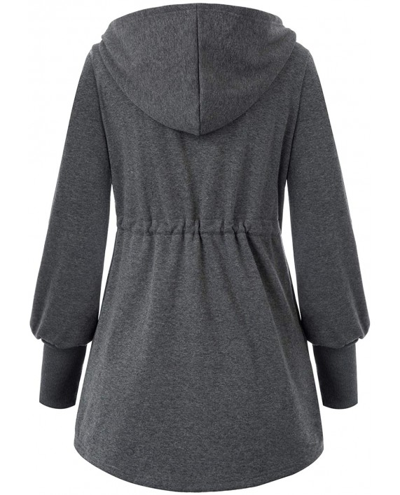 Kate Kasin Women's Casual Fleece Zip up Winter Long Hoodie Jacket Coat with Pocket at Women's Coats Shop