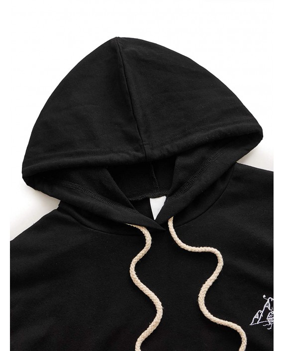 MakeMeChic Women's Long Sleeve Mountain Printed Sweatshirt Crop Top Hoodies at Women’s Clothing store