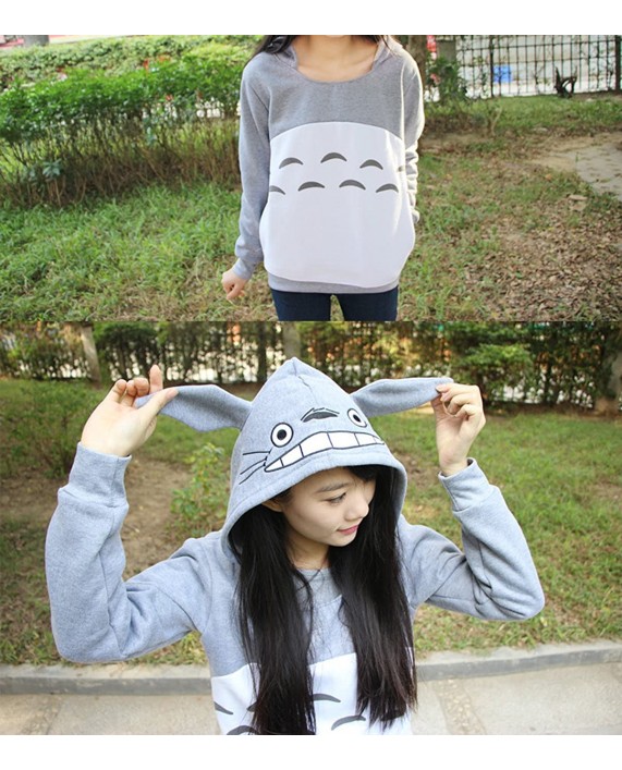 Men Women Couples Totoro Print Hoodie Sweatshirt Teen Sweater Pullover Tops at Women’s Clothing store