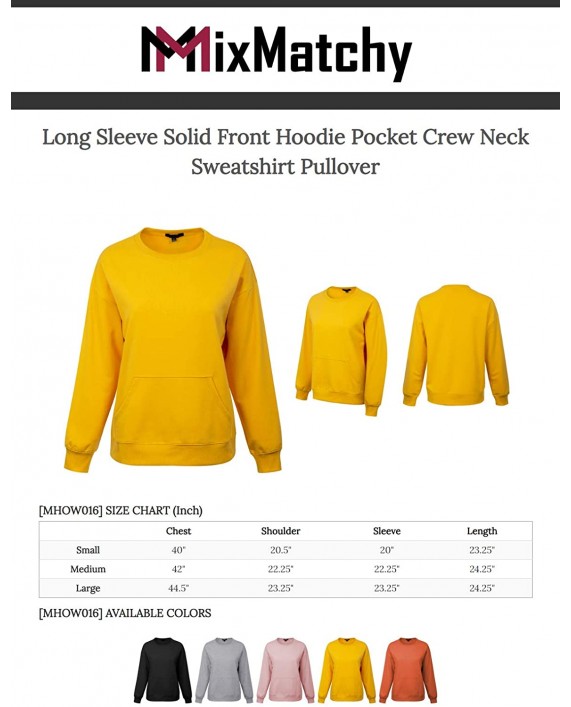 MixMatchy Women's Soft and Comfy Basic Pullover Crewneck Fleece Sweatshirt at Women’s Clothing store