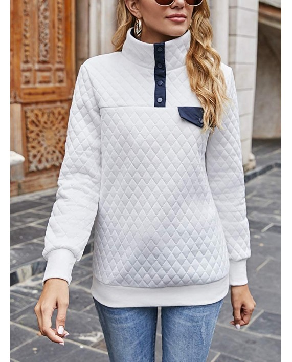 Naggoo Women Fleece Sweatshirt Lightweight 1 4 Zipper Long Sleeve Plain Ladies Casual Pullover Shirts Tops at Women’s Clothing store