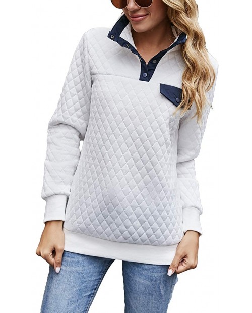 Naggoo Women Fleece Sweatshirt Lightweight 1 4 Zipper Long Sleeve Plain Ladies Casual Pullover Shirts Tops at Women’s Clothing store