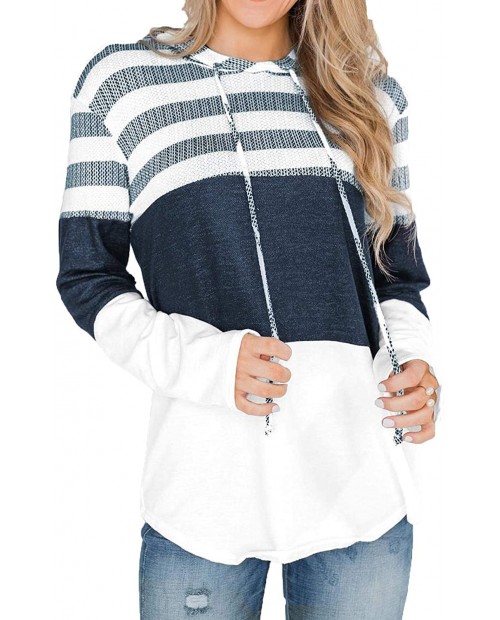 NEYOUQE Womens Color Block Striped Hoodies Pullover Cardigan Sweatshirts Tops at  Women’s Clothing store