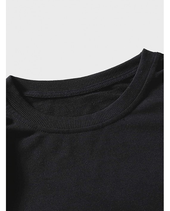 ROMWE Women's Fall Casual Cotton Moon Print Round Neck Long Sleeve Sweatshirt Tops at Women’s Clothing store