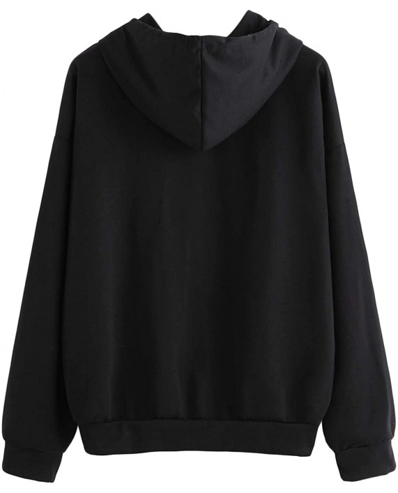 SweatyRocks Sweatshirt Women's Pullover Sweatshirt Letter Print Long Sleeve Hoodie at Women’s Clothing store
