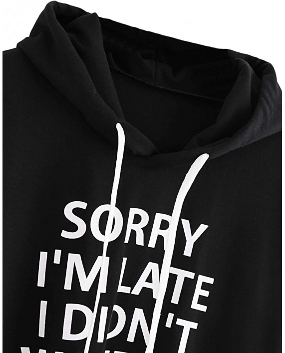 SweatyRocks Sweatshirt Women's Pullover Sweatshirt Letter Print Long Sleeve Hoodie at Women’s Clothing store