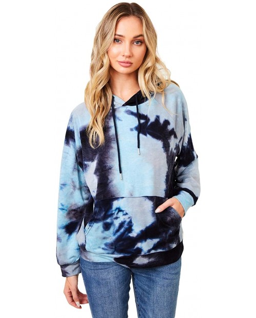 The Classic Brand Women's Hoodie - Casual Tie Dye French Terry Long Sleeve Hooded Pullover Sweatshirt at Women’s Clothing store