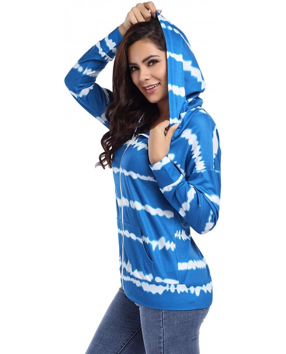 Urparcel Zip Up Hoodie Women Tie Dye Long Sleeve Shirt with Pocket Fashion Trend in at Women’s Clothing store