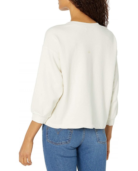 Velvet by Graham & Spencer Women's Sarah Soft Fleece 3 4 Puff Sleeve Sweatshirt at Women’s Clothing store