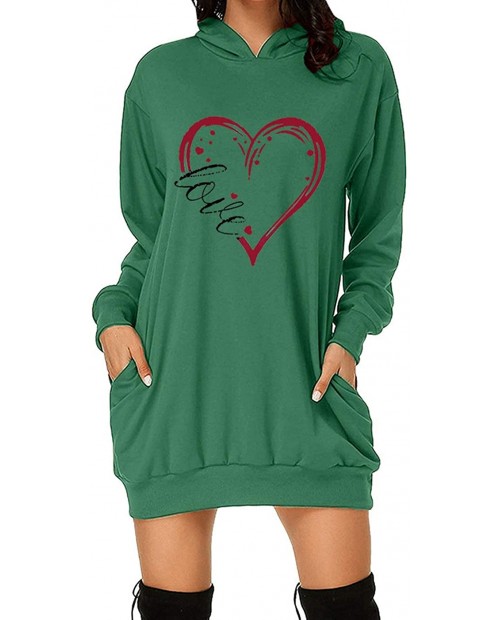 Women’s Hoodie Dress Casual Tunic Sweatshirt Pullover Tops with Pockets at  Women’s Clothing store