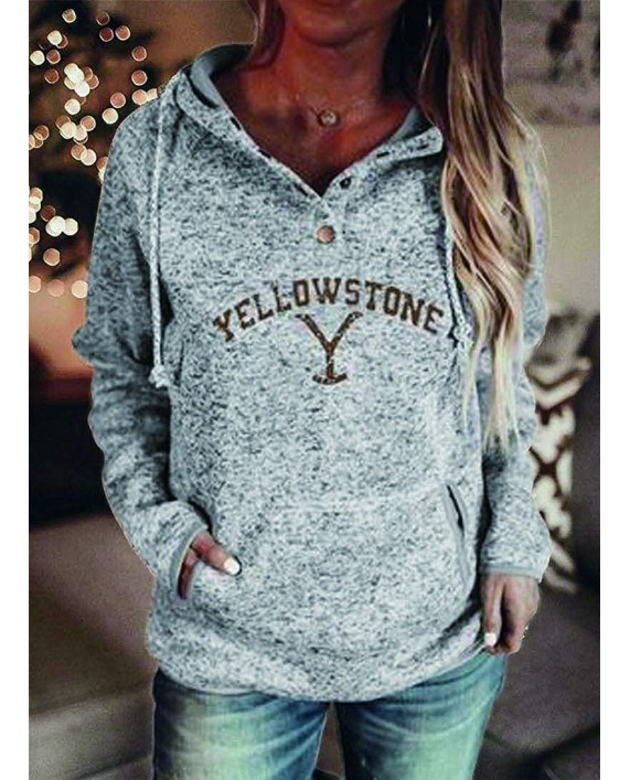 Womens Long Sleeve Casual Pullover Drawstring Hoodies with Pocket Hooded Sweatshirt Tops at Women’s Clothing store