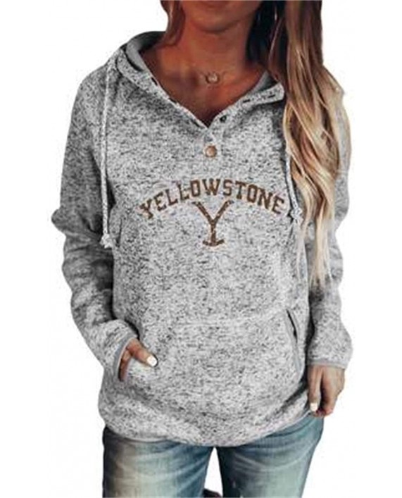 Womens Long Sleeve Casual Pullover Drawstring Hoodies with Pocket Hooded Sweatshirt Tops at Women’s Clothing store