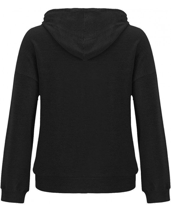 Women's Long Sleeve Lightweight Hooded Loose Solid Color Drawstring Sweatshirt Pullover Tops at Women’s Clothing store