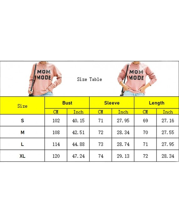 ZSIIBO Womens Crewneck Sweatshirt Long Sleeve Raglan MOM Mode Letter Print Terry Casual Cute Pullover Top at Women’s Clothing store