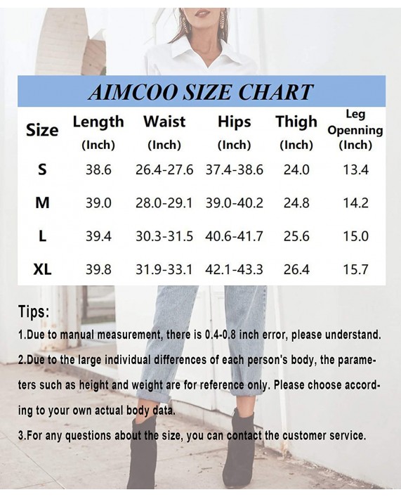 AIMCOO Women's High Rise Bow Tie Waist Straight Jeans Basic Stretch Denim Pants Tapered Jeans with Big Pockets at Women's Jeans store