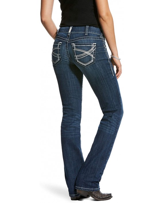 Ariat Women's R.E.A.L Mid Rise StraightJean Ivy Dresden 29 XL at Women's Jeans store