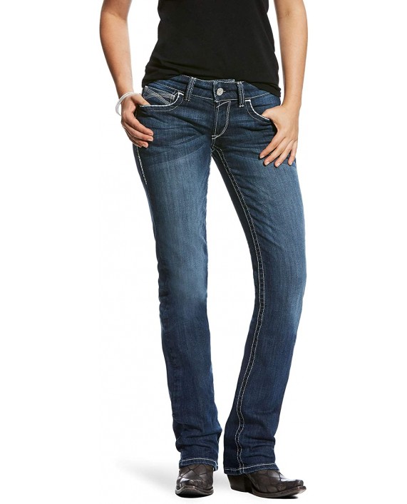 Ariat Women's R.E.A.L Mid Rise StraightJean Ivy Dresden 29 XL at Women's Jeans store