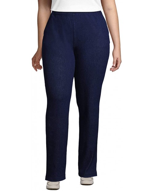 Lands' End Women's Sport Knit High Rise Elastic Waist Pull On Pants at  Women’s Clothing store