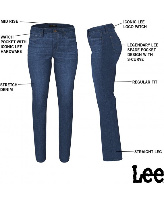 Lee Women's Petite Regular Fit Straight Leg Jean at Women's Jeans store