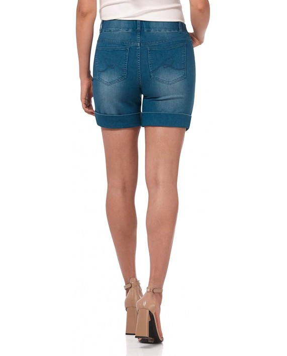 Rekucci Secret Figure Denim Women's 6 inch Pull-On Chic Cuffed Jean Short at Women’s Clothing store