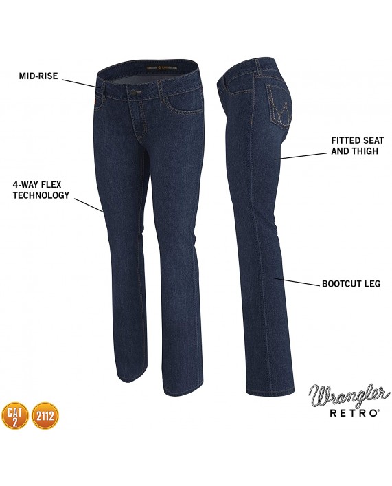 Wrangler Riggs Workwear Women's Fr Flame Resistant Retro Mae Boot Cut Jean at Women's Jeans store