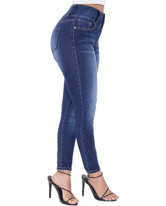 YMI Juniors 3 Button High-Rise Skinny Jeans New Blue