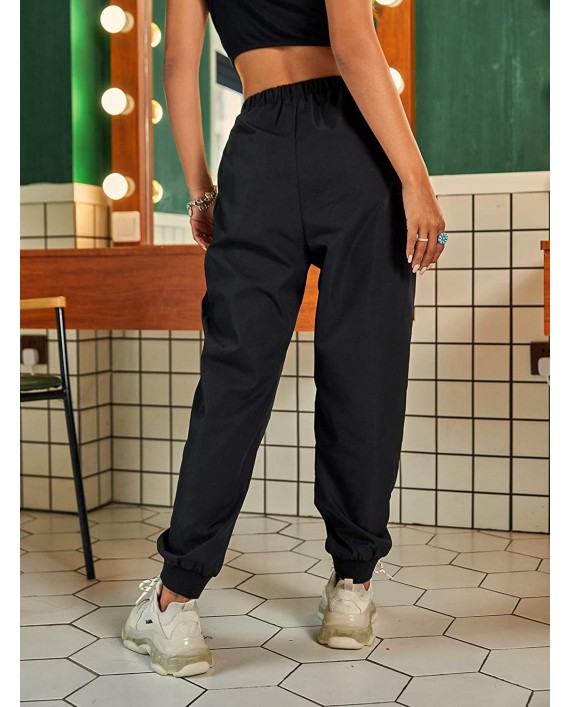 SOLY HUX Women's Casual Elastic High Waisted Joggers Running Pants Sweatpants at Women’s Clothing store