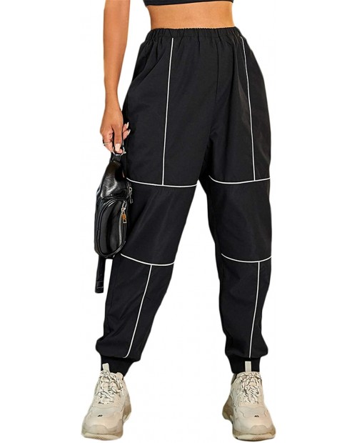 SOLY HUX Women's Casual Elastic High Waisted Joggers Running Pants Sweatpants at  Women’s Clothing store
