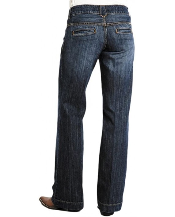 Stetson Women's 214 City Trouser Blue Jeans 12 X 33 at Women’s Clothing store Women Dark Jeans