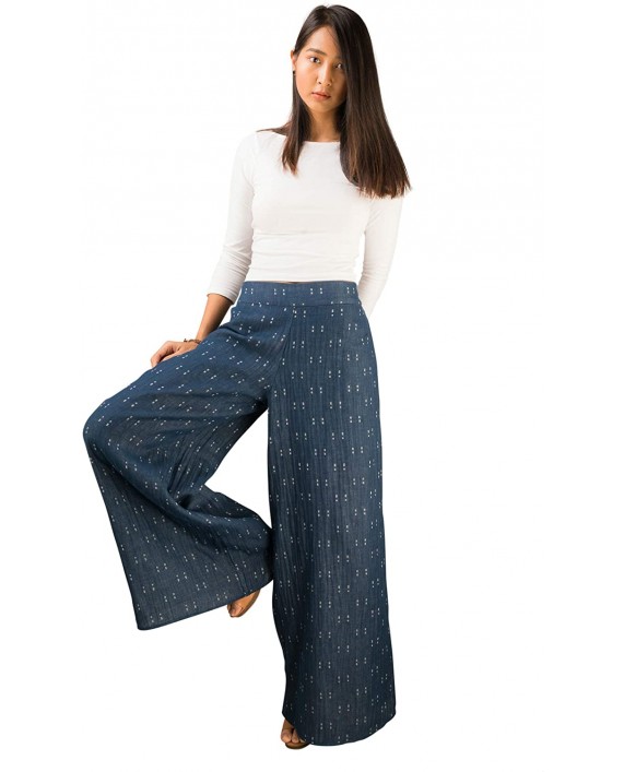 Tropic Bliss Women's Fall Palazzo Pants Organic Cotton Office Casual Trousers for Women at Women’s Clothing store