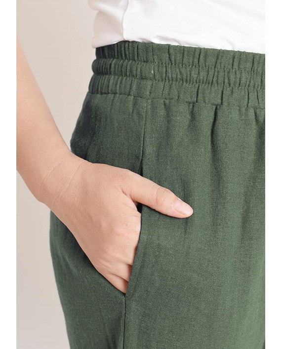 Weintee Women's Wide Leg Linen Pants with Pockets at Women’s Clothing store