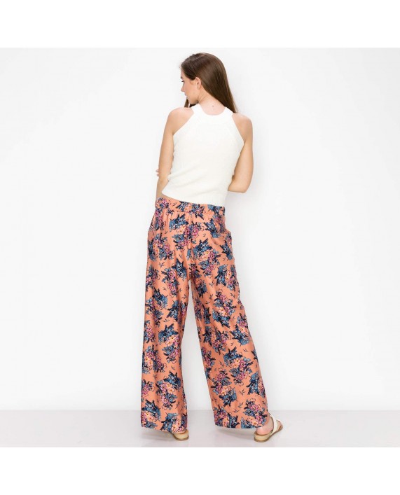 Women's Wide Leg Pants Palazzo Stylish Soft Loose Fit with Elastic Waist Side Pockets at Women’s Clothing store