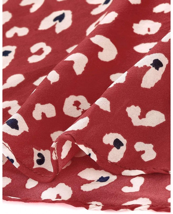 Allegra K Women's Leopard Floral Printed Ruffle Hem Mermaid Asymmetrical Midi Skirt at Women’s Clothing store