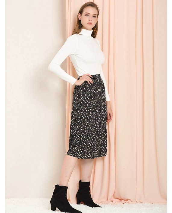 Allegra K Women's Midi Skirts Spring Summer Elastic Waist Casual Tiered Skirt at Women’s Clothing store