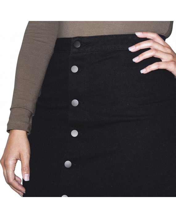 American Apparel Women's Denim Button Front A-line Mini Skirt at Women’s Clothing store