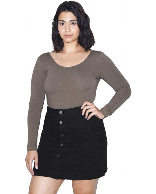 American Apparel Women's Denim Button Front A-line Mini Skirt at  Women’s Clothing store