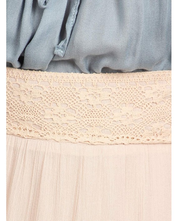 Anna-Kaci Womens Bohemian Gypsy Long Elastic Waist Maxi A-Line Tiered Skirt at Women’s Clothing store
