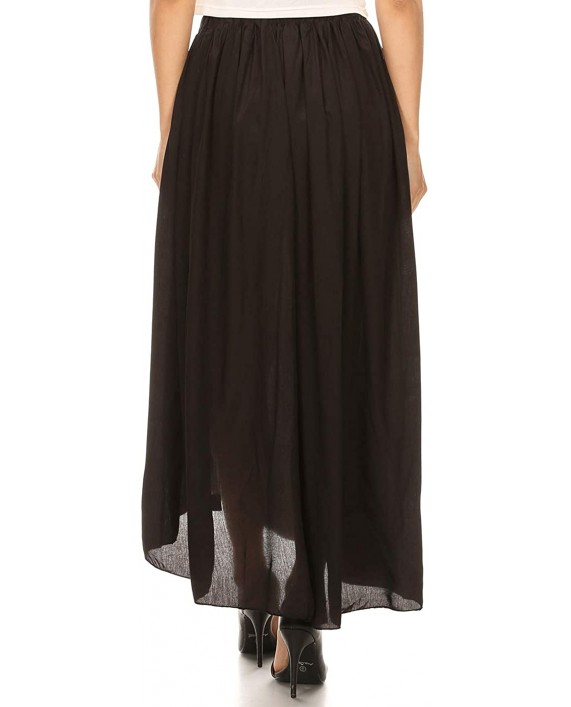Anna-Kaci Women's Casual High Waist Asymmetrical Layers Long Skirt Wrapped Beach Cover up Dress Black at Women’s Clothing store