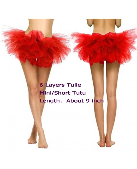 CahcyElilk Women's Mini Puffy Bubble 6-Layered Ballet Run Halloween Tutu Costume
